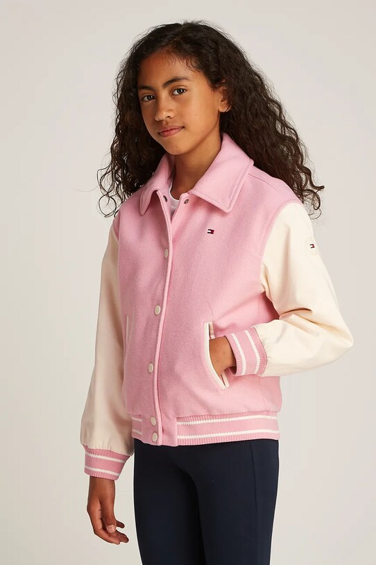 Дитяча куртка-бомбер Tommy Hilfiger з підкладкою рожевий KG0KG08316.128.176.PPYA