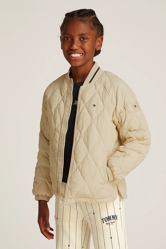 Detská bunda Tommy Hilfiger prechodné béžová KS0KS00620.104.122.PPYA