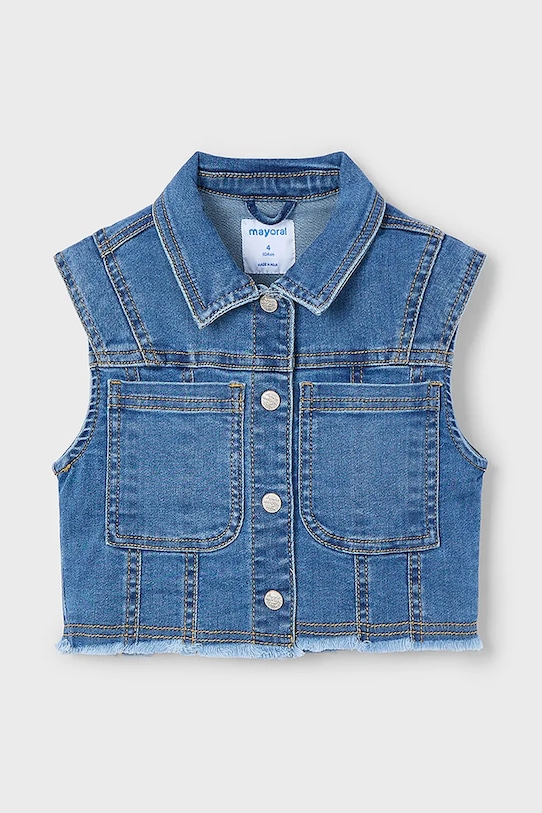 Mayoral vestă denim pentru copii necaptusit albastru 3364.6F.Mini.PPYA