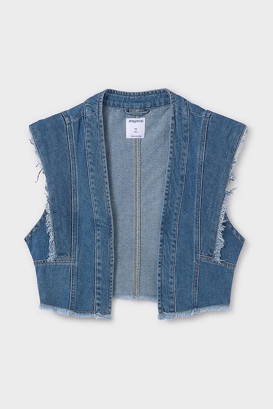 Детский джинсовый жилет Mayoral 6352.8F.Junior.PPYA голубой SS25