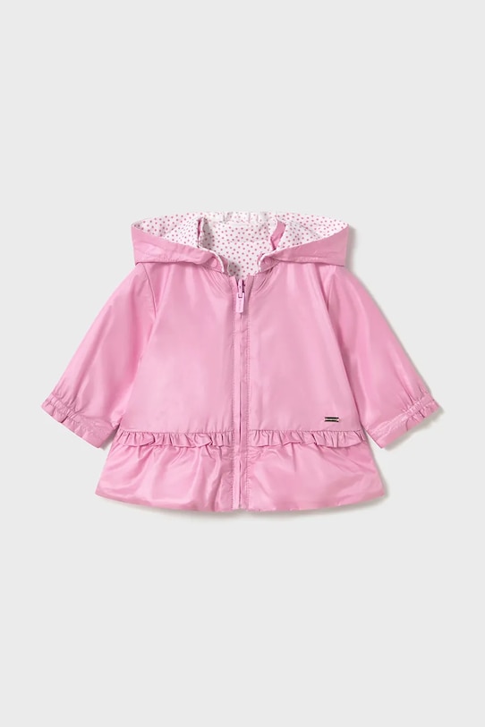 Двусторонняя детская куртка Mayoral Newborn с капюшоном розовый 1479.2P.Newborn.PPYH
