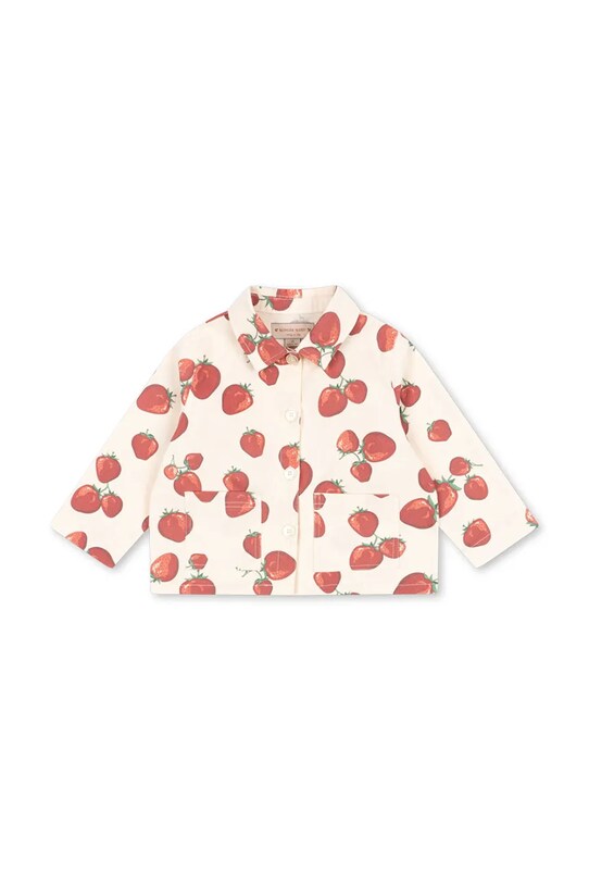 Konges Sløjd kurtka bawełniana dziecięca FEN SHIRT JACKET GOTS KS102278 beżowy SS25