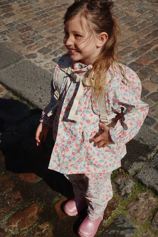 Konges Sløjd salopeta si jacheta pentru copii RAINY PALME SET GIRL cu captuseala multicolor KS102312