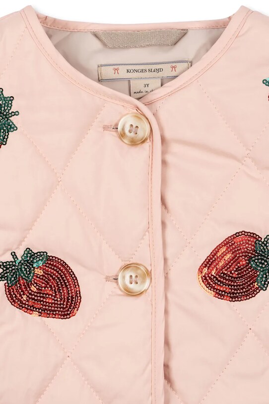 Dziewczynka Konges Sløjd kurtka dziecięca FLORA JACKET KS102812 różowy
