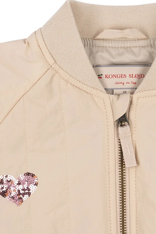 DÍVKA Dětská bomber bunda Konges Sløjd JUNO SEQUIN BOMBER JACKET KS103009 béžová