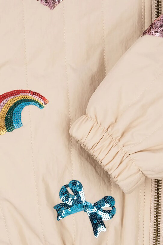 Dětská bomber bunda Konges Sløjd JUNO SEQUIN BOMBER JACKET KS103009 béžová