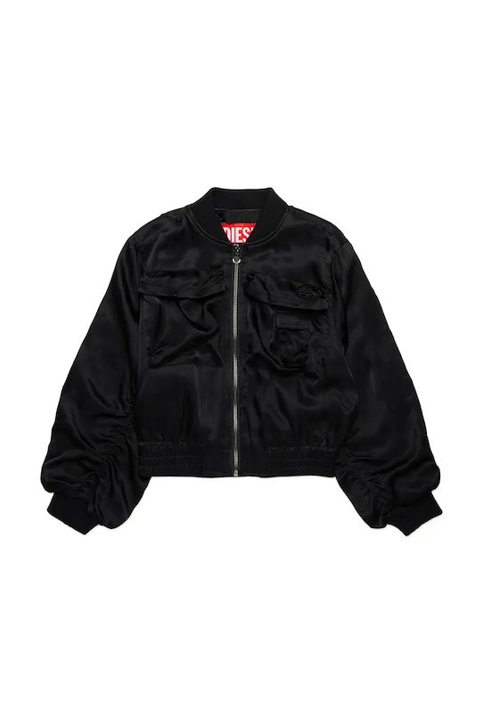 Diesel kurtka bomber dziecięca JGKHLOWS JACKET bez kaptura czarny J02205