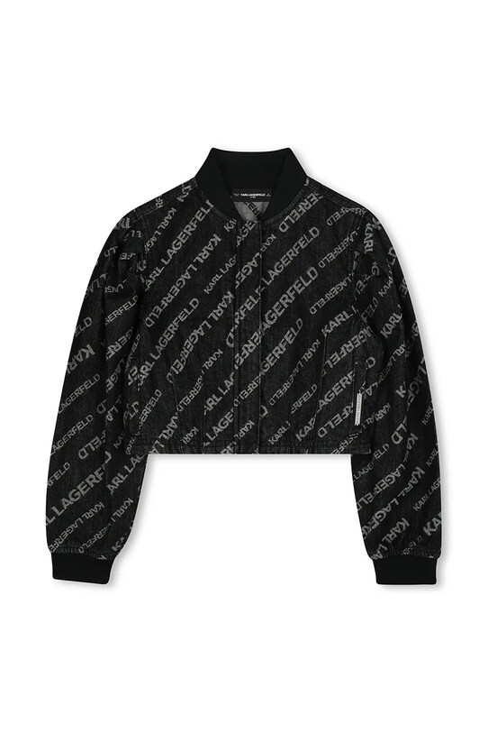 Детская хлопковая куртка Karl Lagerfeld Z30487.156.162 чёрный SS25