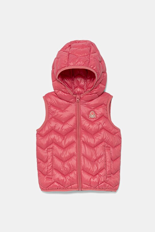 Детски елек United Colors of Benetton лека изолация розов 21INGJ00H.P.Season.PPYA