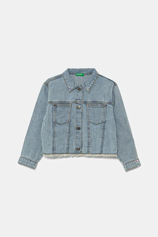 United Colors of Benetton kurtka jeansowa dziecięca bez kaptura niebieski 2UTPGN03N.P.Seasonal
