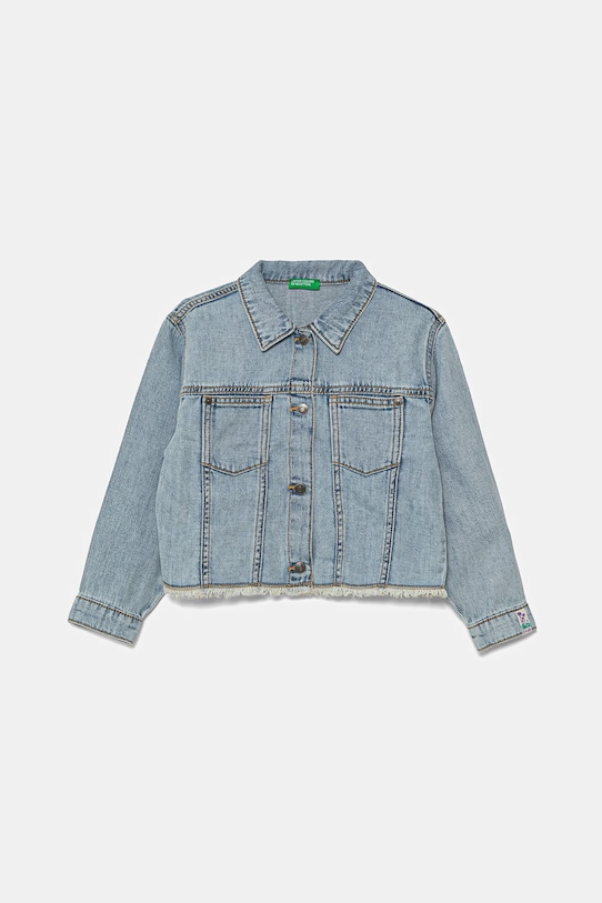 Dětská riflová bunda United Colors of Benetton bez kapuce modrá 2UTPGN03N.P.Seasonal