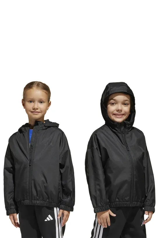 Otroška jakna adidas S kapuco črna JC9441