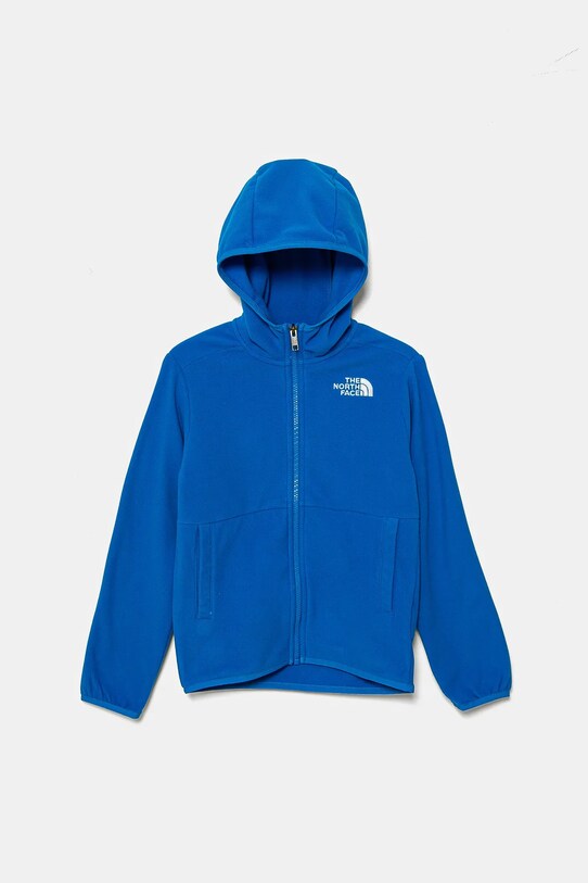 Detská fleecová mikina The North Face TEEN GLACIER F/Z HOODED JACKET s kapucňou modrá NF0A8AZKT4S1