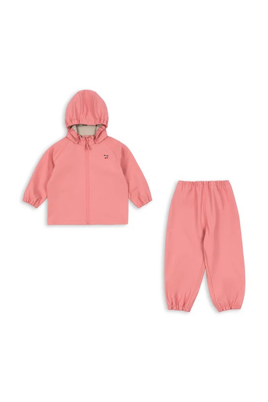 Konges Sløjd salopeta si jacheta pentru copii PLAINY RAIN SET necaptusit roz KS102410