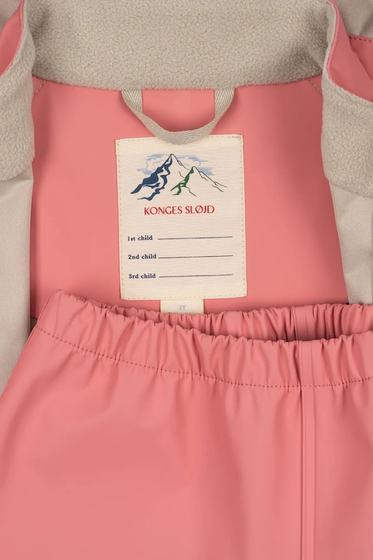 Konges Sløjd kombinezon i kurtka dziecięca PLAINY RAIN SET KS102410 różowy