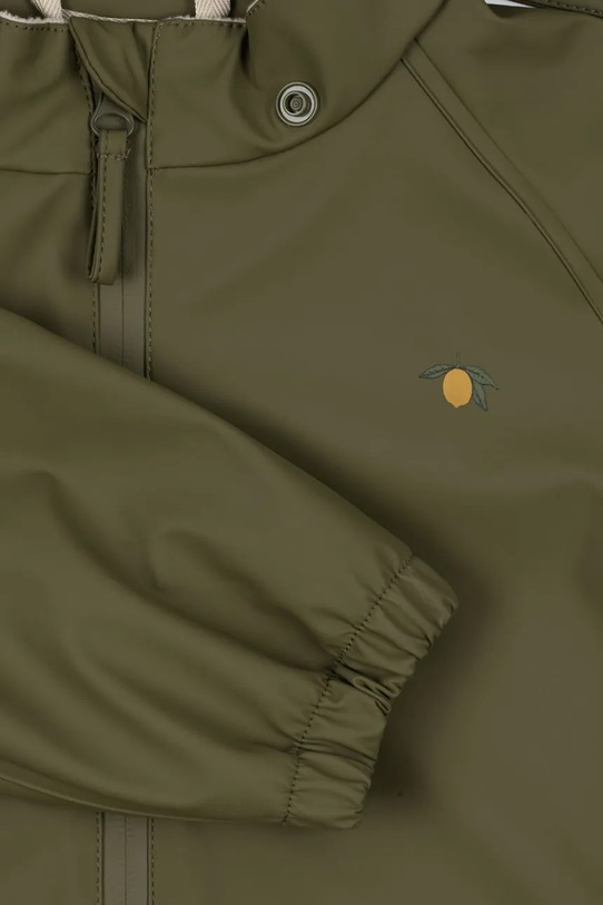 Konges Sløjd salopetă si jachetă pentru copii PLAINY RAIN SET verde KS102410