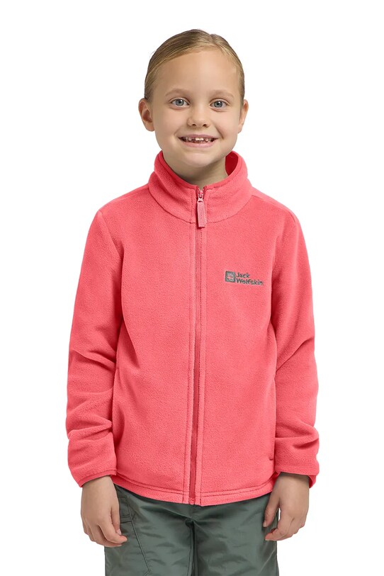 Detská mikina Jack Wolfskin TAUNUS JACKET K bez kapucne ružová 1609482.164.176