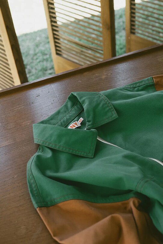 Tinycottons kurtka bawełniana dziecięca COLOR BLOCKED JACKET SS25.208