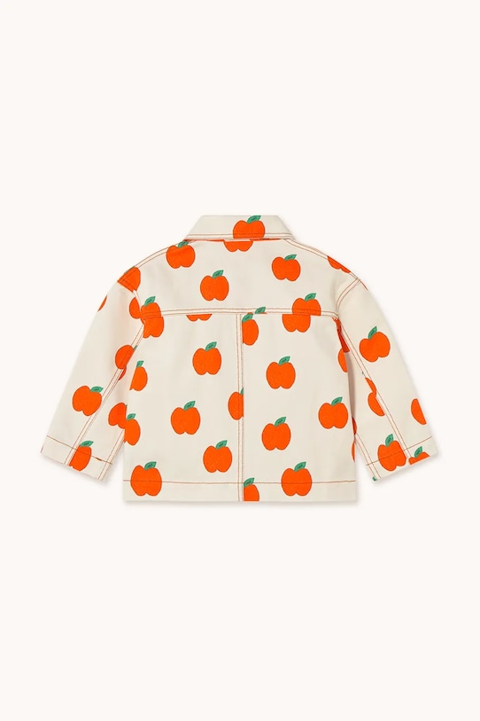 Băieți Tinycottons geacă de bumbac pentru copii APPLES JACKET SS25.214 bej
