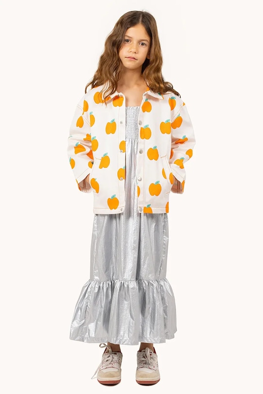 Tinycottons geacă de bumbac pentru copii APPLES JACKET bej SS25.214