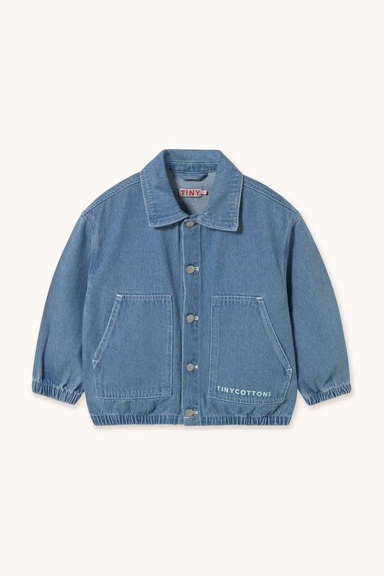 Tinycottons kurtka jeansowa dziecięca GRAPHIC DENIM JACKET SS25.241 niebieski SS25