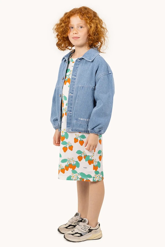 Dječja traper jakna Tinycottons GRAPHIC DENIM JACKET SS25.241 plava