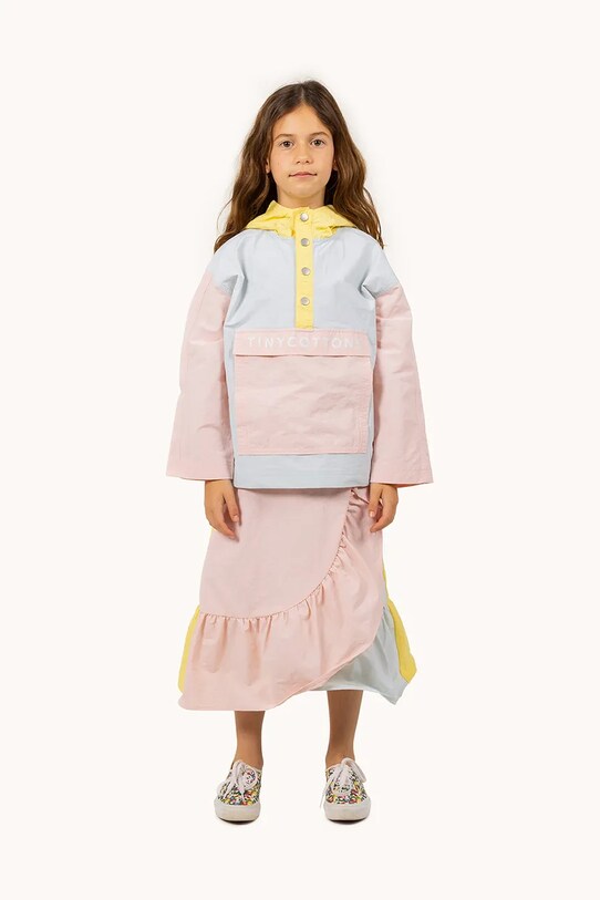 Otroška jakna Tinycottons COLOR BLOCK JACKET modra SS25.250