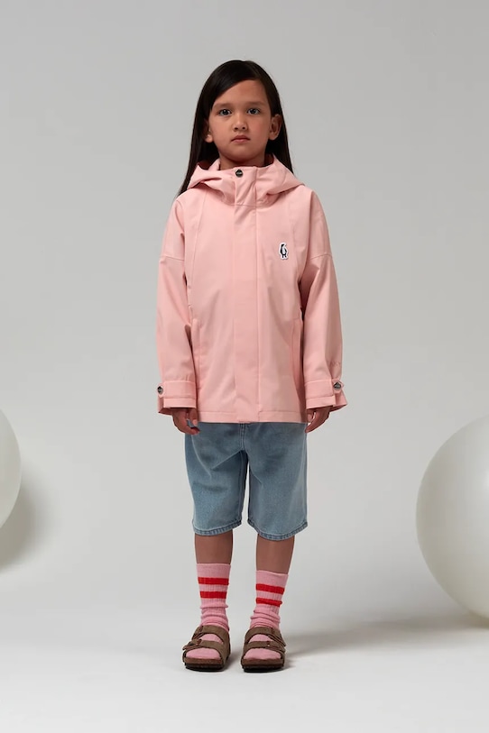 Detská nepremokavá bunda Gosoaky ROARING CAT prechodné ružová 251.9.1.585