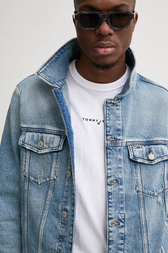 Tommy Jeans geacă din denim albastru DM0DM21098