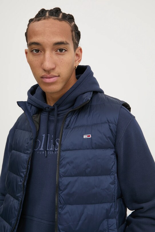 Tommy Jeans vesta de puf cu captuseala bleumarin DM0DM20663
