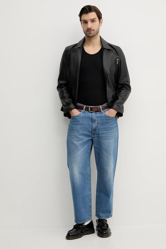 Шкіряна куртка Karl Lagerfeld 551420.555082 чорний SS25