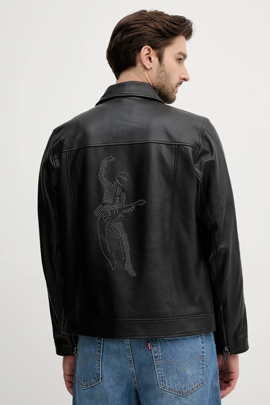 Îmbrăcăminte Karl Lagerfeld geaca ramones de piele 551420.555082 negru