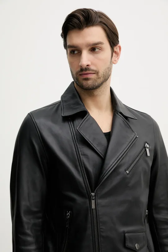 Δερμάτινo jacket Karl Lagerfeld μαύρο 551420.555082