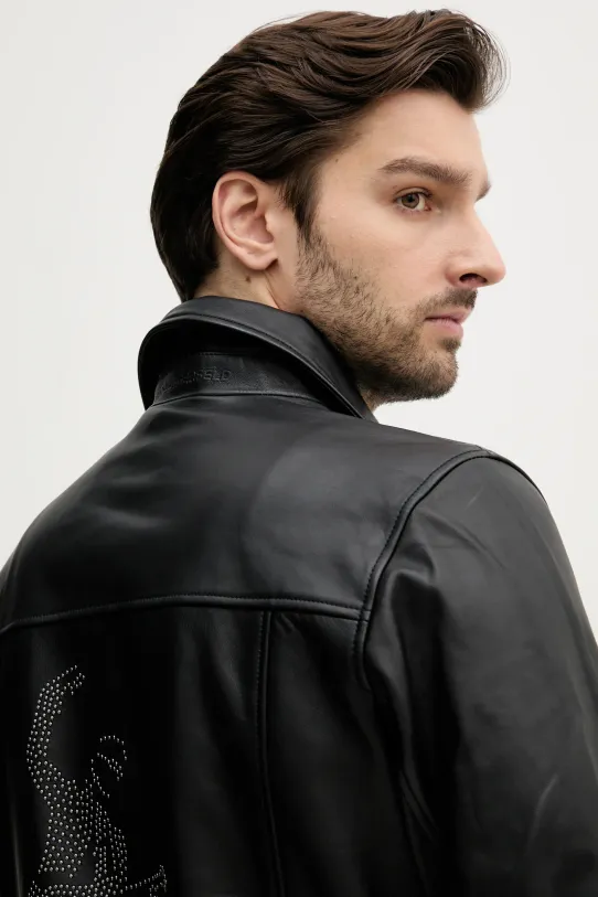 Δερμάτινo jacket Karl Lagerfeld 551420.555082 μαύρο