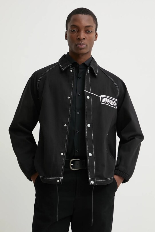 Βαμβακερό μπουφάν Hugo Blue άλλο μαύρο 50532069