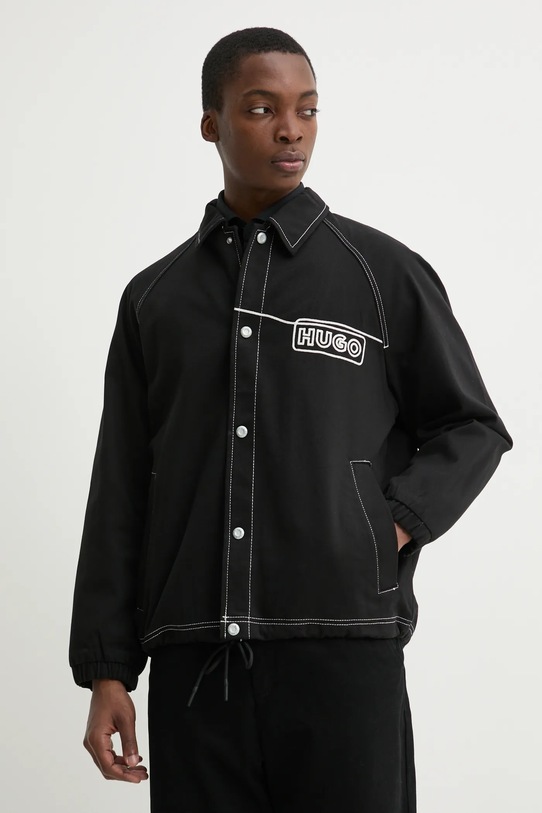 Βαμβακερό μπουφάν Hugo Blue μαύρο 50532069