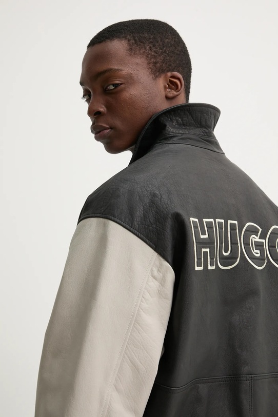 Δερμάτινο μπουφάν HUGO μαύρο 50530811