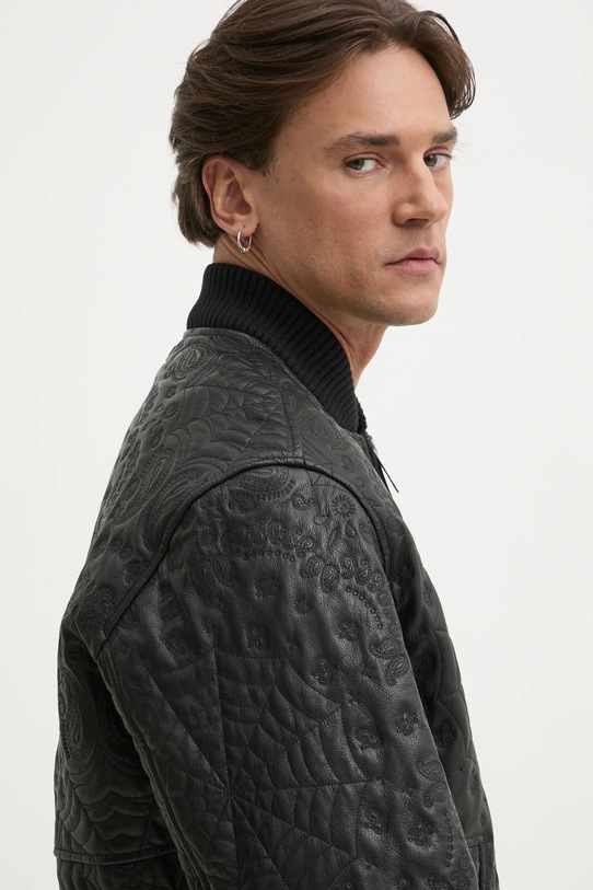 HUGO bőr bomberdzseki 50530821 fekete