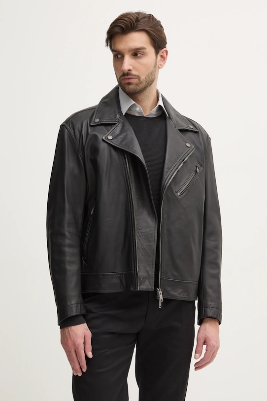 BOSS Orange ramoneska skórzana nieocieplane czarny 50530258