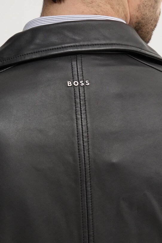 BOSS Orange ramoneska skórzana czarny 50530258