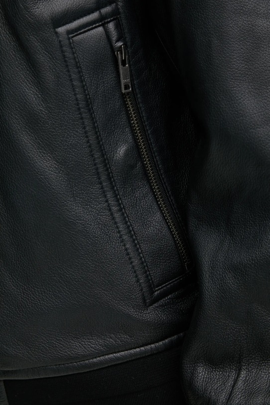 Kožna jakna BOSS Orange 50530270 crna