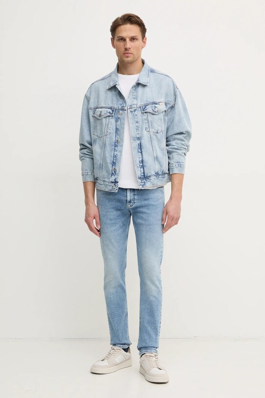 Calvin Klein Jeans kurtka jeansowa J30J326556 niebieski SS25