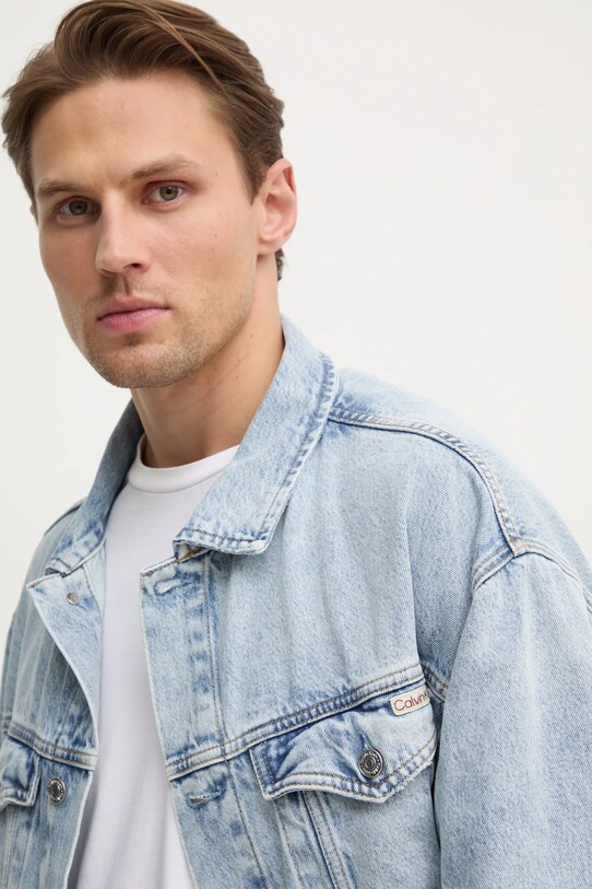 Calvin Klein Jeans kurtka jeansowa niebieski J30J326556