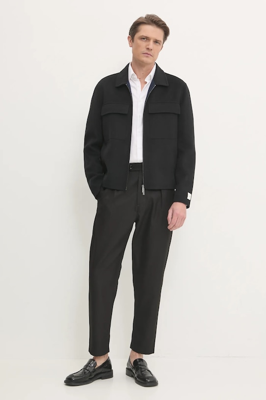 Calvin Klein kurtka koszulowa wełniana K10K113955 czarny SS25