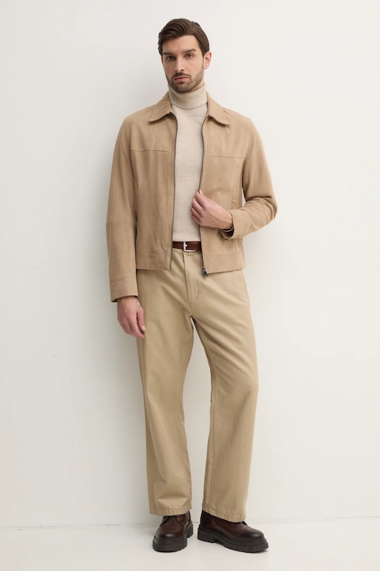 Semišová bunda BOSS 50528014 béžová SS25