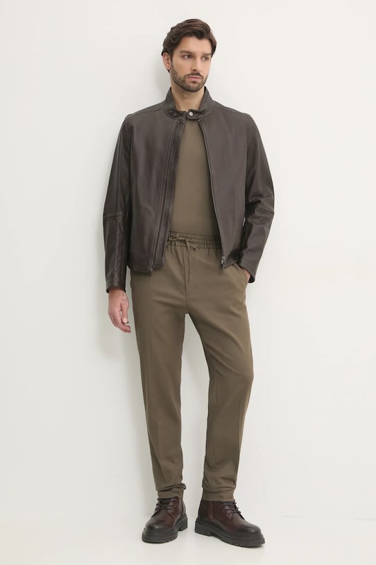 BOSS geaca de piele 50532475 maro SS25