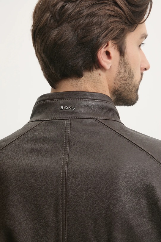 BOSS kurtka skórzana 50532475 brązowy