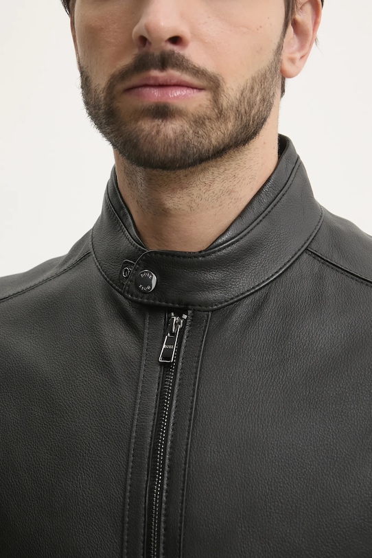 Kožená bunda BOSS 50532475 čierna