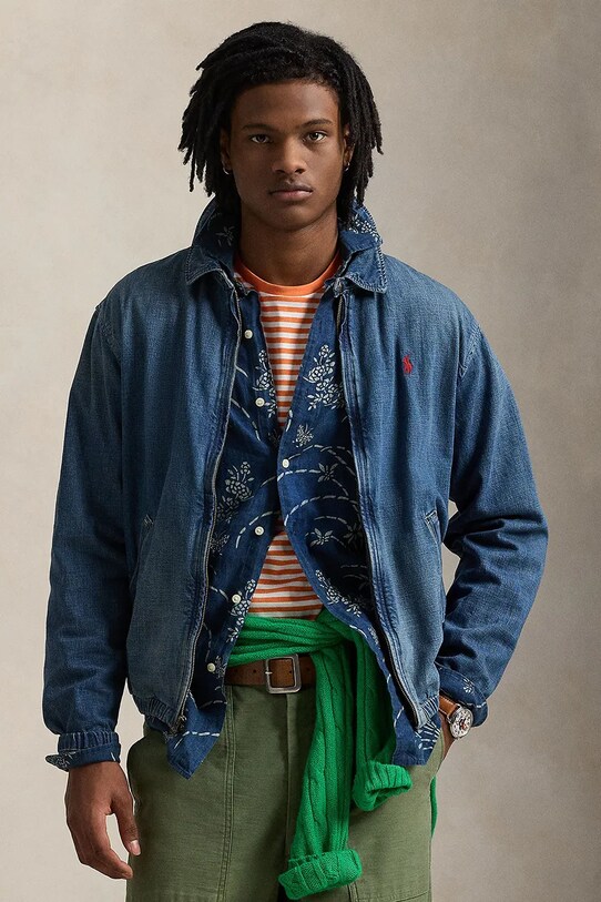 Polo Ralph Lauren kurtka jeansowa bez kaptura niebieski 710956618