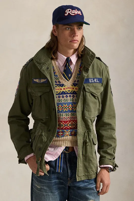 Polo Ralph Lauren pamut kabát nem szigetelt zöld 710961616